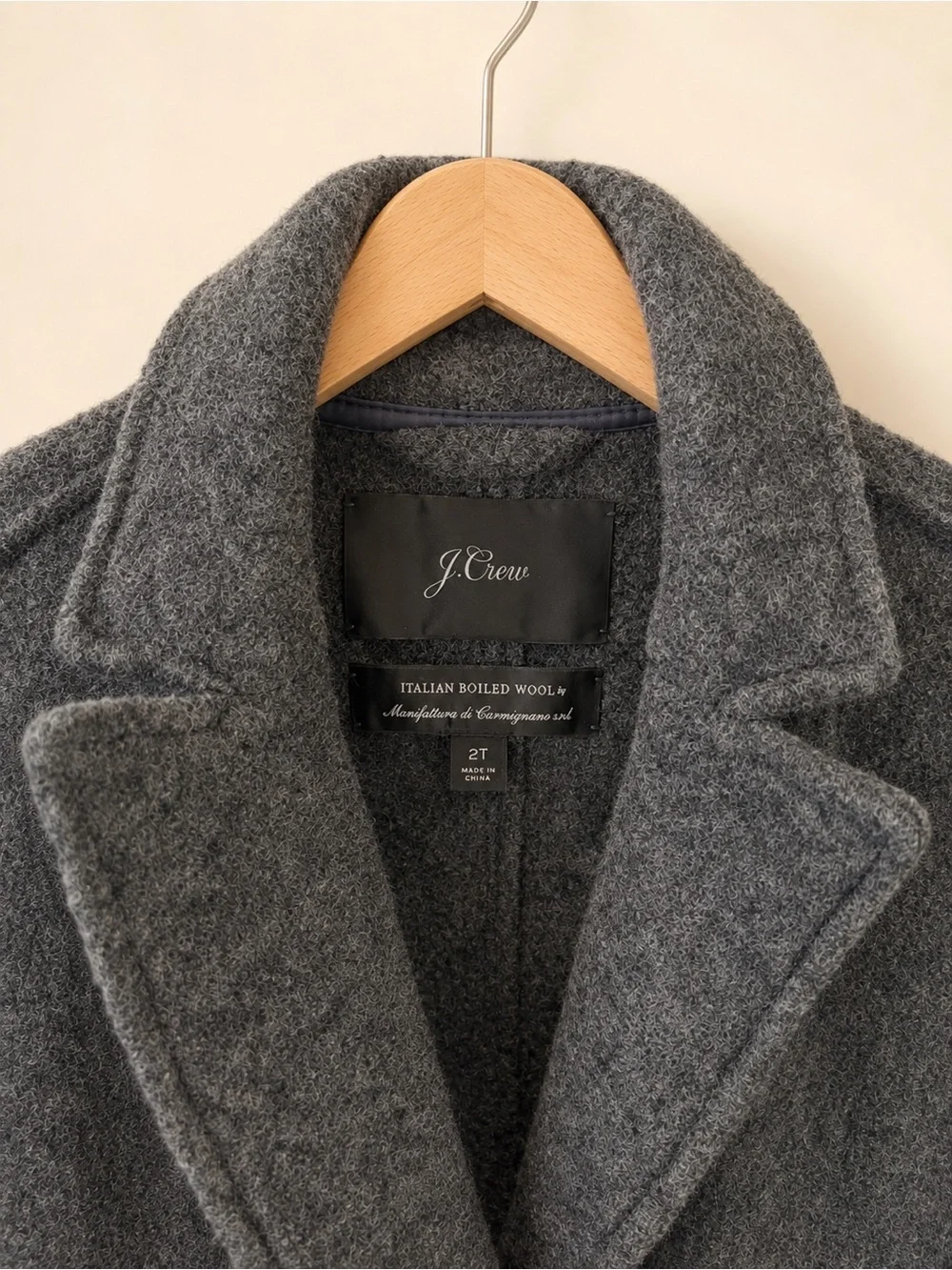 J. Crew Women's Double-Breasted Italian Boiled Wool Coat in Grey